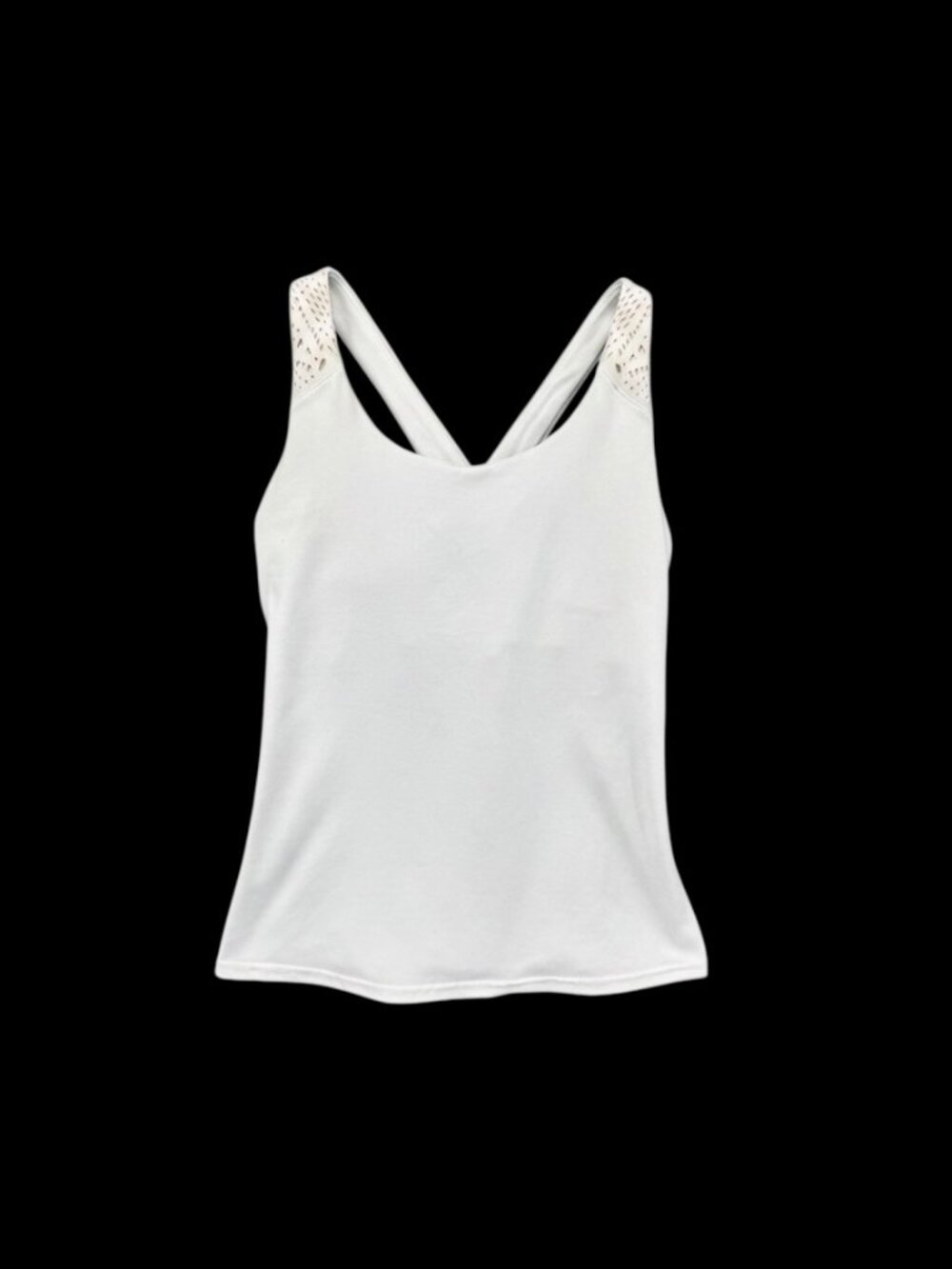 Alo Yoga White Laser-Cut Strap Criss-Cross Workout Tank S